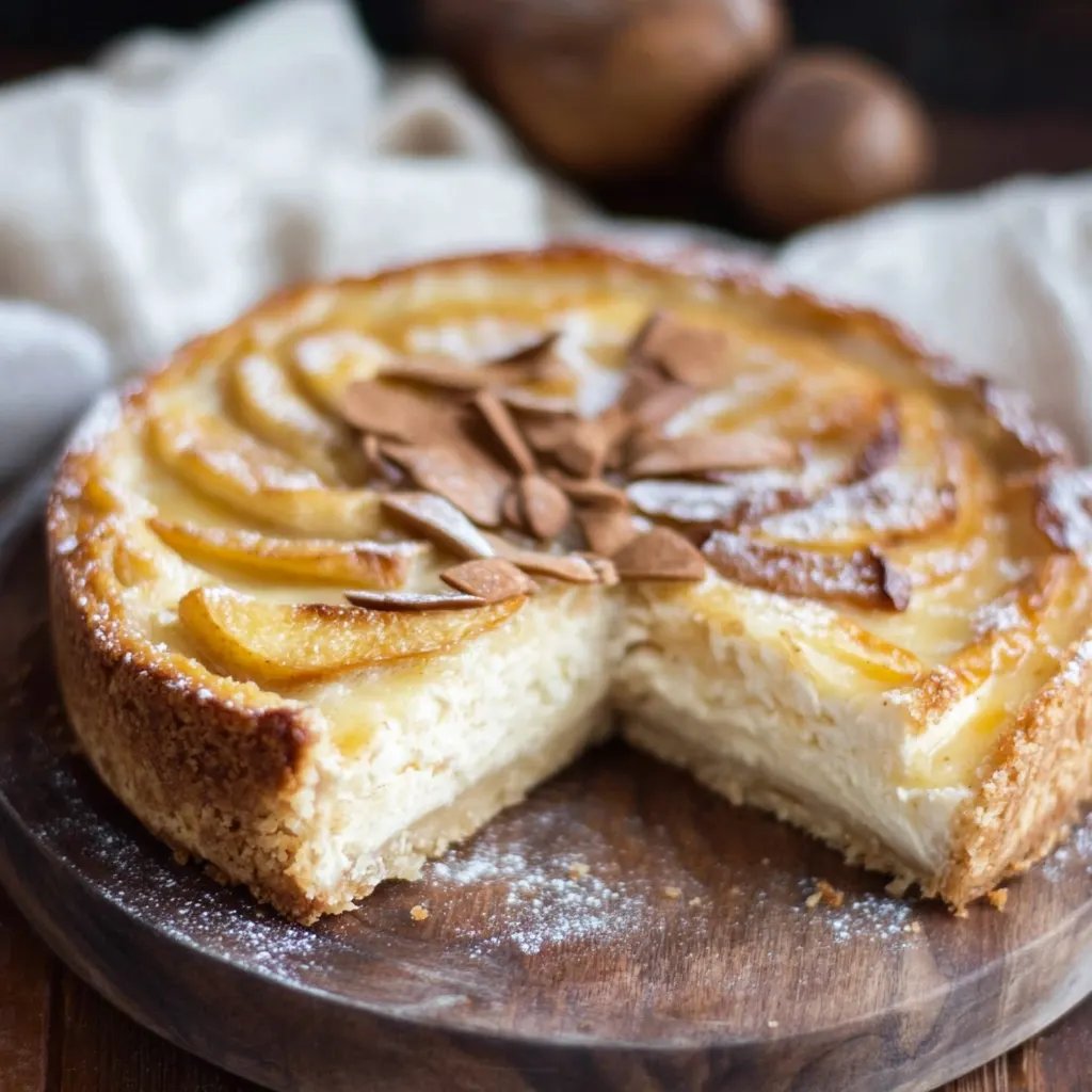 Apfel-Zimt-Käsekuchen mit Spekulatiusboden
