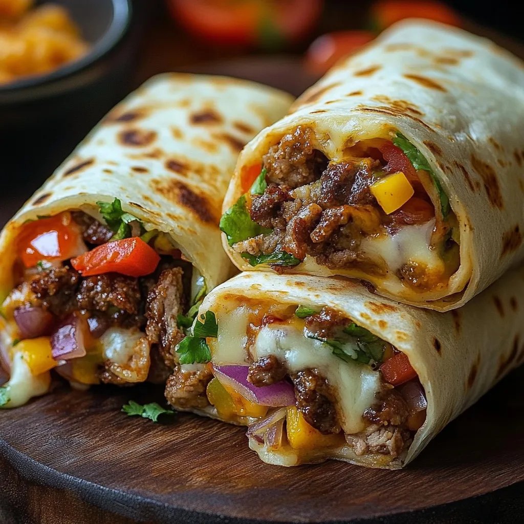 Knusprige Cheeseburger Wraps
