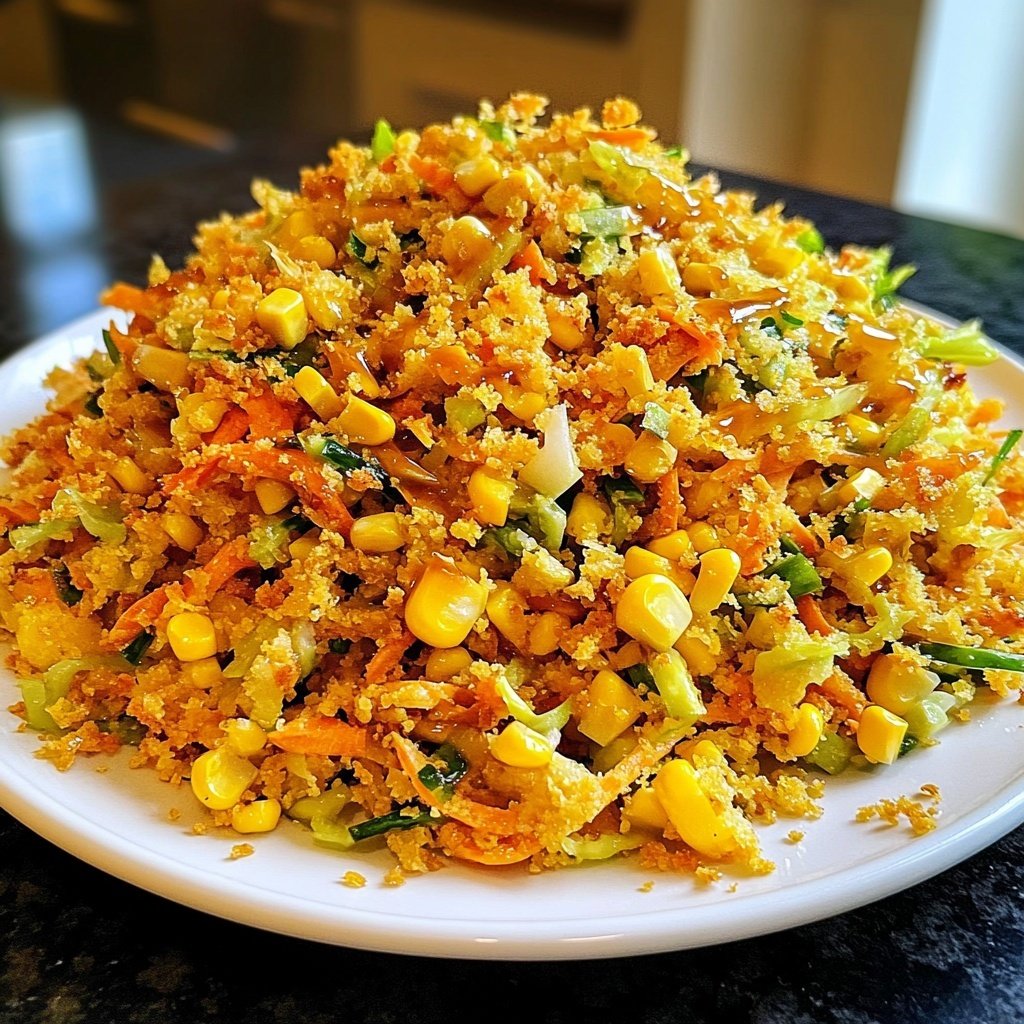 Chinakohl-Salat mit Mais und Honig-Senf-Dressing