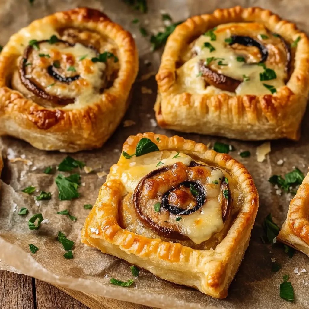 Blätterteigtaschen mit Champignons