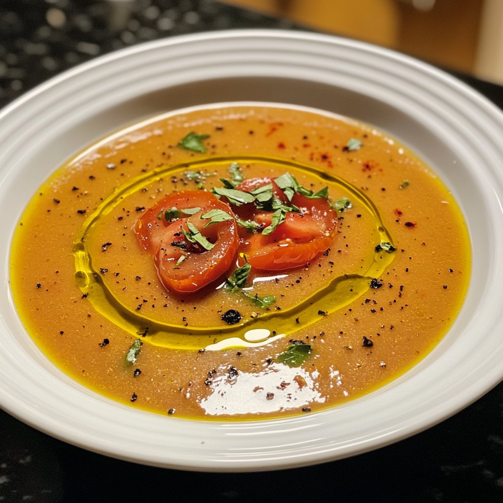Tomatensuppe mit Olivenöl