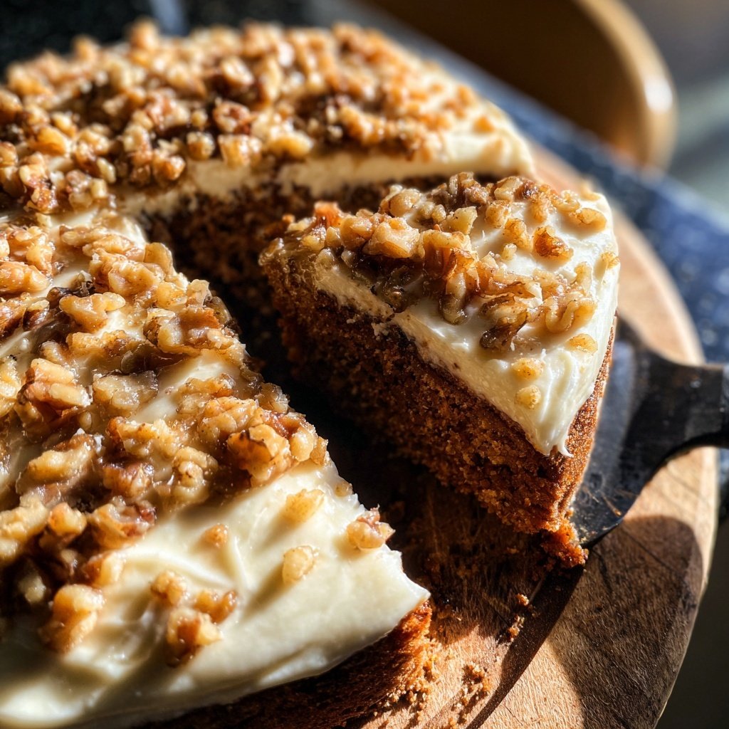 Karottenkuchen Mit Walnuss Topping
