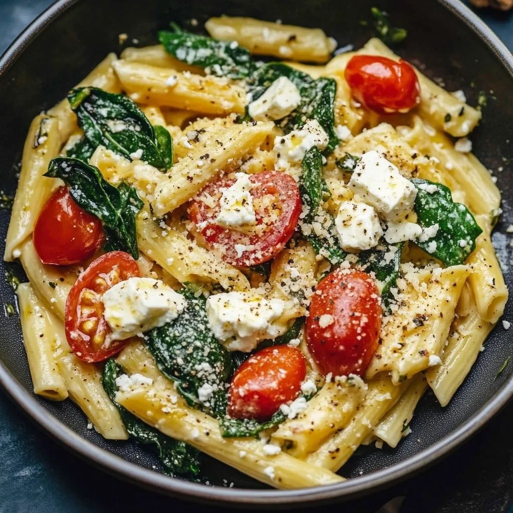 Spinat-Schupfnudeln mit Feta & Tomaten