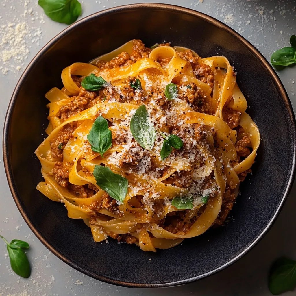 Cremige Fettuccine Bolognese