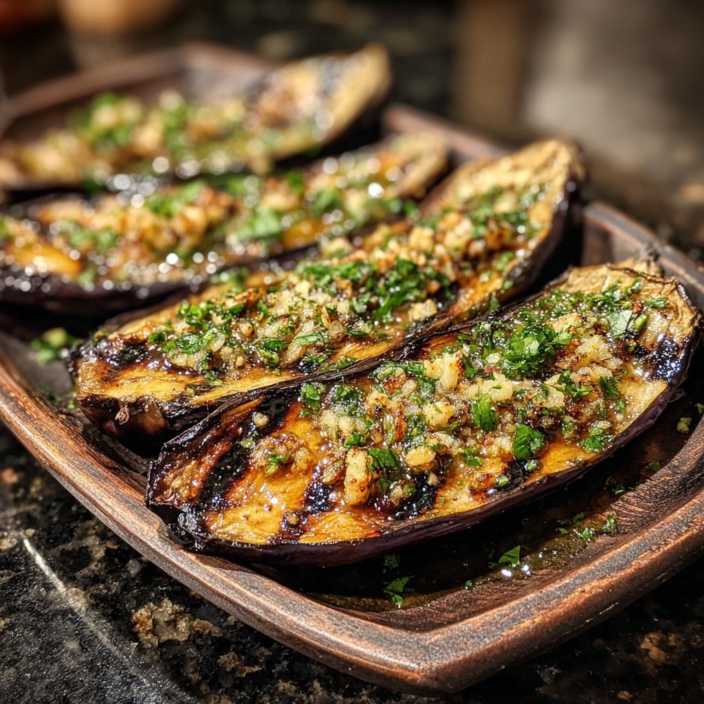 Gegrillte Auberginen Mit Knoblauch