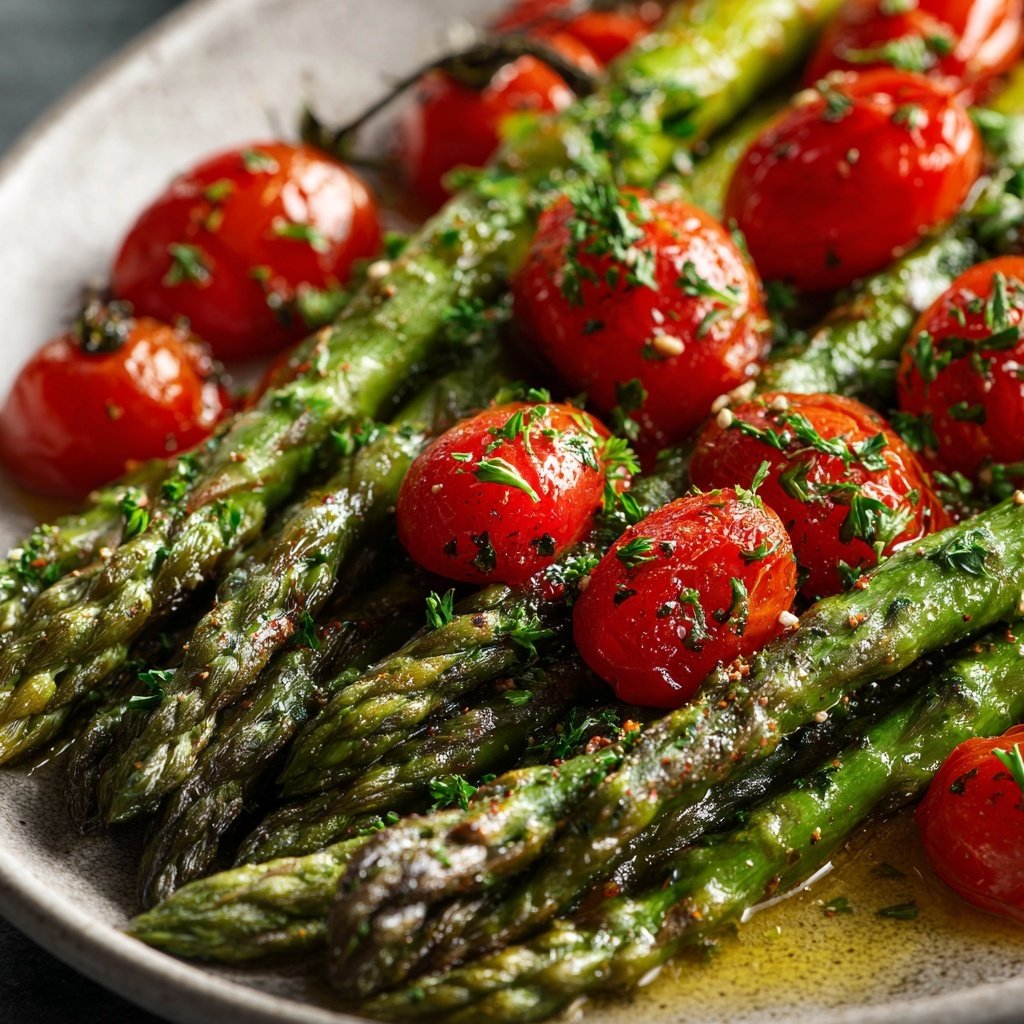 Grüner Spargel Mit Tomaten
