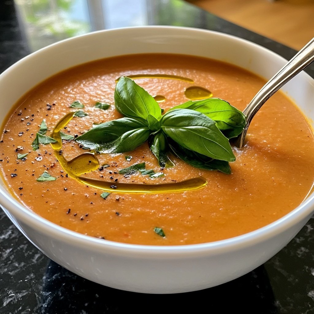 Tomatensuppe mit Basilikum