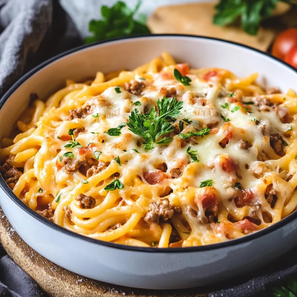 Einfacher Nudelauflauf mit Schinken & Käse