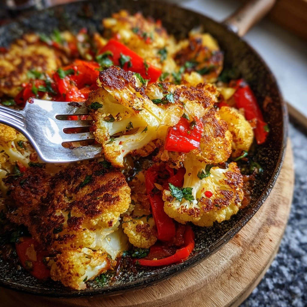 Blumenkohl Pfanne Mit Paprika