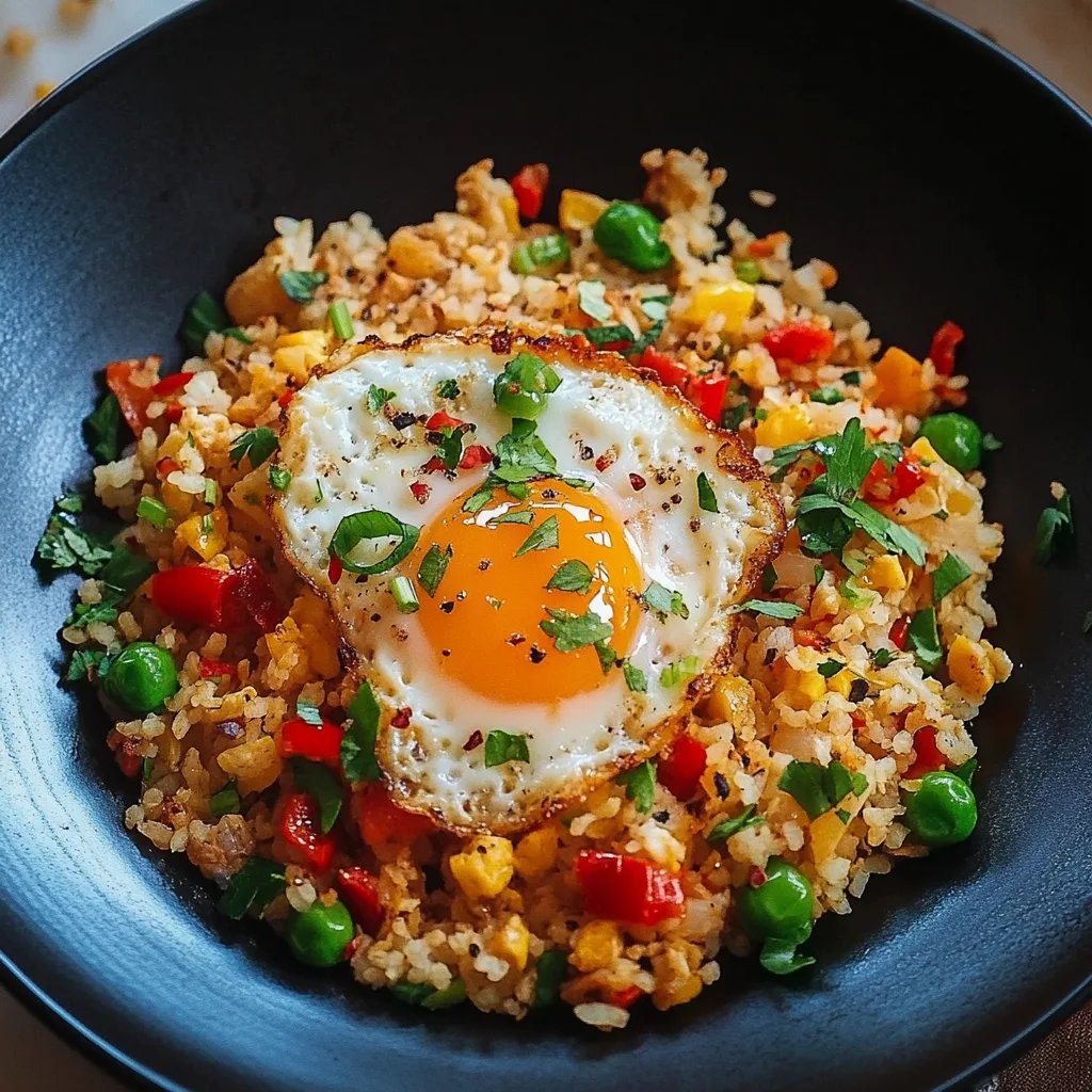 Gebratener Reis mit Ei und Gemüse