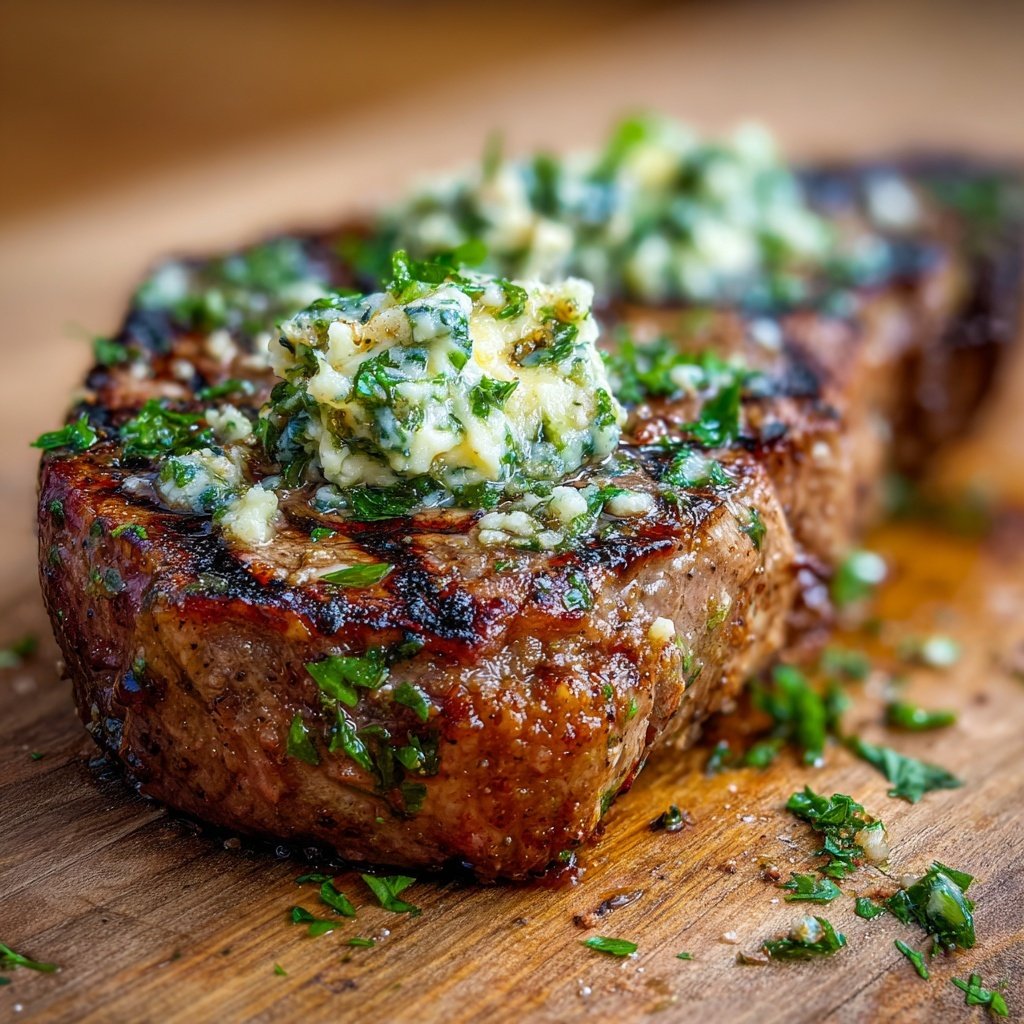 Gegrilltes Steak Mit Kräuterbutter