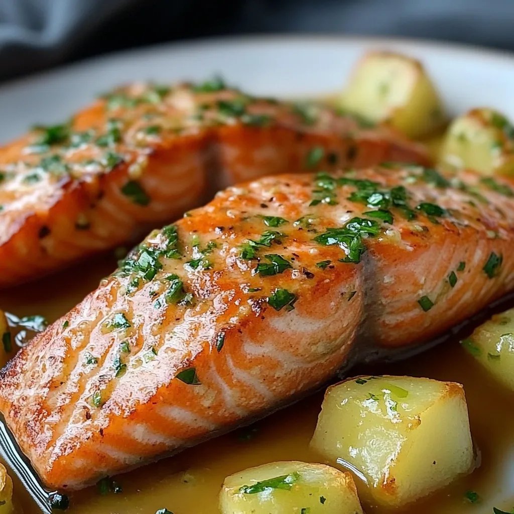 Lachs mit Knoblauchbutter