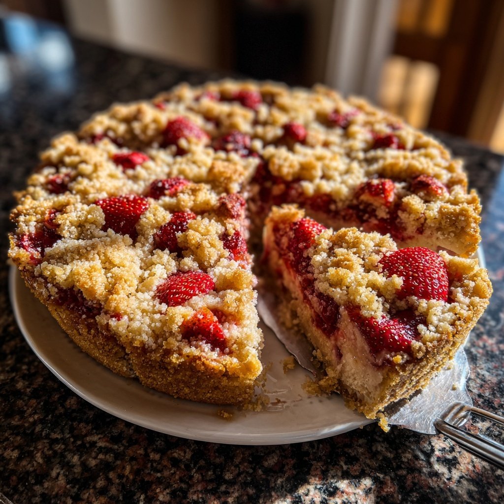 Erdbeer Kuchen Mit Streusel Topping
