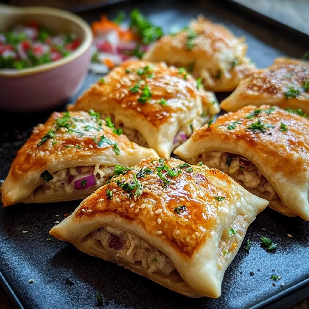 Knusprige Blätterteigtaschen mit Thunfischfüllung