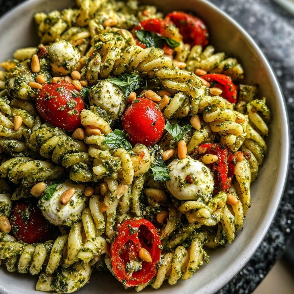 Nudelsalat Mit Pesto Und Mozzarella